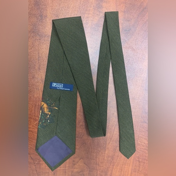 Rare VINTAGE Polo Ralph Lauren Iconic Equestrian Silk Necktie - Picture 3 of 15